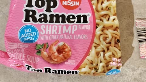 Eating Nissin Top Ramen Shrimp Flavor, Dbn, MI, 8/18/23