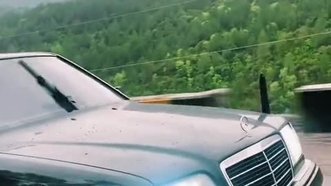 Mercedes Driving in rainy weather