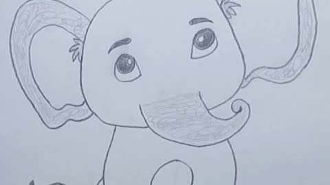 Cute elephant drawing