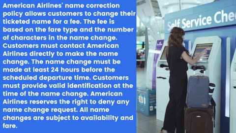 American Airlines Name Correction Policy & Correction Fees