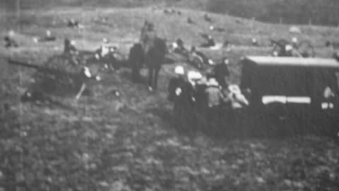 Red Cross Ambulance On Battlefield (1900 Original Black & White Film)