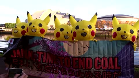 Pikachu protesters urge Japan to drop coal funding