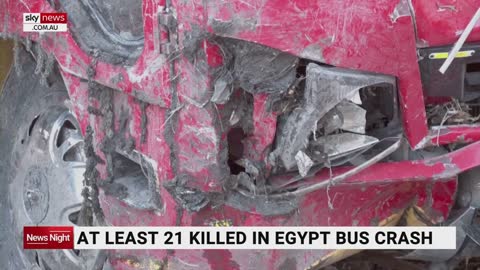 At least 21 people dead from a bus crash in Egypt