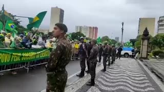 Brazil: Protesting in front of military complex?