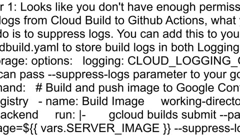 Github Action treats a succesful gcloud build as a failure