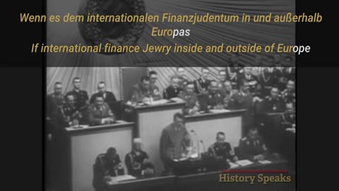 Hitler Predicts Annihilation of Europe's Jews in the Event of World War (1939)