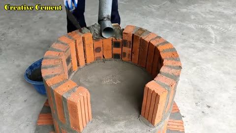 How to make a 2 in 1 wood stove from beautiful red bricks