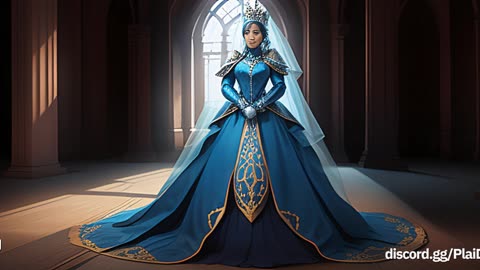 A queen wearing azure armor