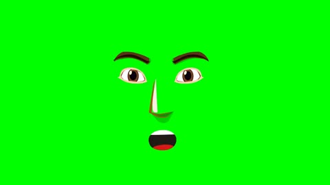 Green screen cartoon face