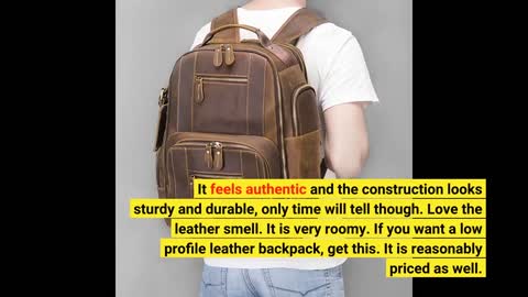 BOSTANTEN Men Leather Backpack Vegetable Tanned Full-Overview