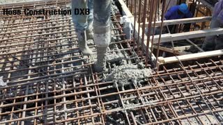 Concrete Pouring On structural roof slab of a house