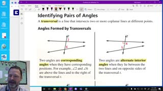 DI Geometry Section 3-1 Pairs of angles around a transversal