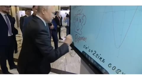 Putin again left a drawing on the screen, on which he drew a cat 10 years ago
