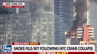 🚨smoke fills sky following NYC crane collapse
