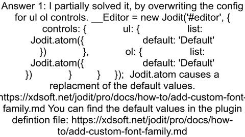 How to disable list types for Jodit Editor