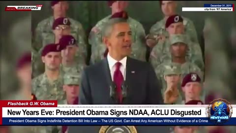 New Years Eve 2011: President Obama Signs NDAA, ACLU Disgusted (But Trump Is Hitler!)