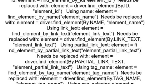 find_elements_by_class_name amp all other find_elements_by functions doesn39t exist