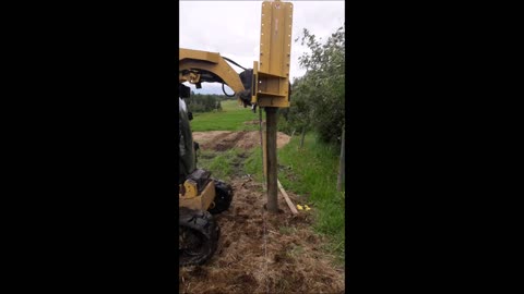 New Fence Line - Large Wood Posts