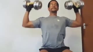 Military Press Shoulder Workout With Dumbbells At Home (29 March 2023)