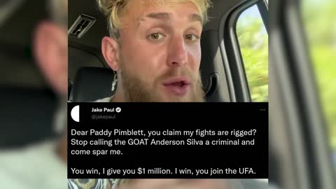 Jake Paul challenges Paddy Pimblett to $1 Million sparring session