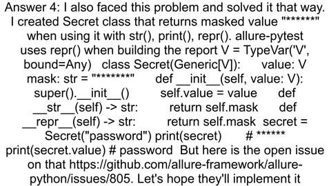 How to create a custom Allure step function for sensible data