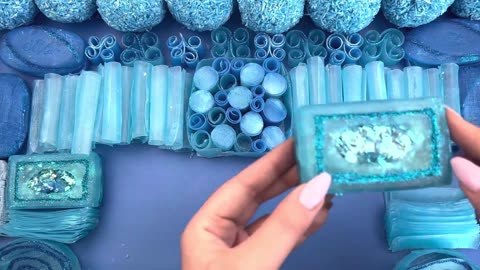 ASMR Peeling off the film 🤤 Crushing soap boxes with starch and foam 💙 Soap tubes 💙 Help you sleep 😴