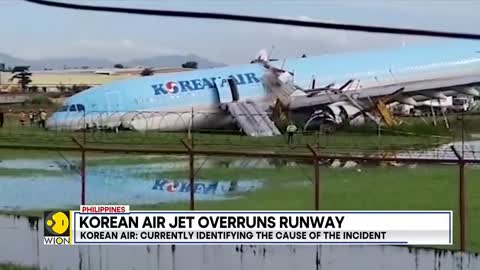 Philippines: Korean air flight overshoots runway at Cebu airport | Latest World News