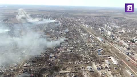 Ukraine War - Footage from a helicopter from the Izvestia film crew