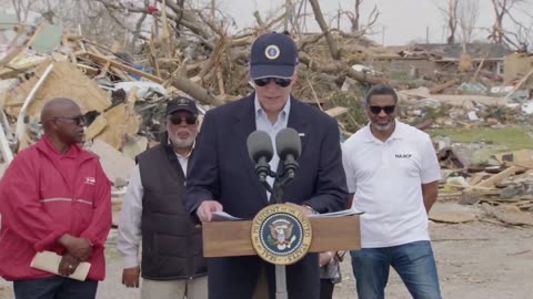 Joe Biden calls the town of Rolling Fork “the town of Rolling Stone.”