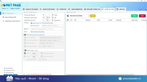 MKT Page - Phần mềm quản lý Fanpage Facebook tự động