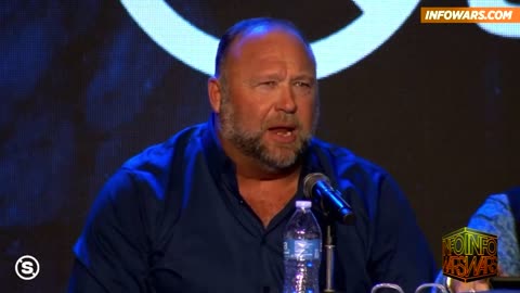 Alex Jones takes questions from a live church audience in Tampa, Florida.