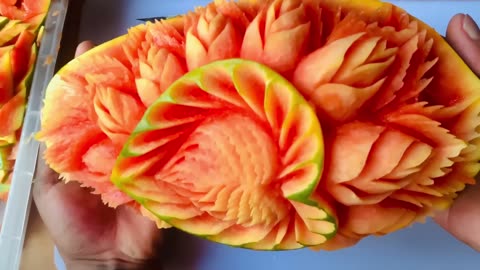 ***Papaya carving design | fruit carving| Watermelon***