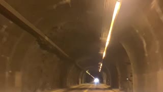 Driving through multiple tunnels in Wyoming