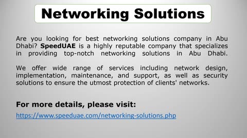 Networking Solutions Abu Dhabi