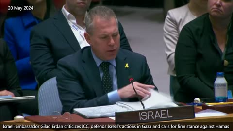 Israeli ambassador Gilad Erdan criticised ICC and defended Israel's actions in G