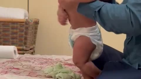 Baby massage father baby love