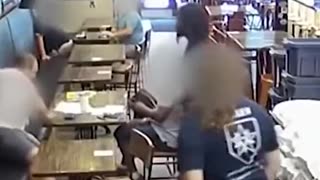 Hatefull racial crime, black man pulls out a gun and atacks white pub owner in front of his son