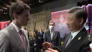 Xi Jinping scolding Canadian Prime Minister Trudeau during the G20 conference.