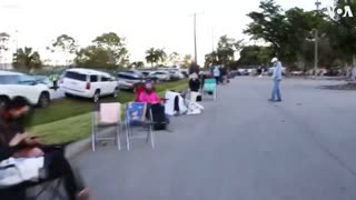 Covid vaccine line in Florida