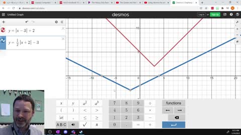 Using Desmos.com Graphing Calculator to graph absolute value functions.