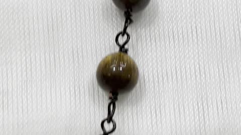 Handmade Unique 14”~16” Adjustable Necklace with Tiger Eye. Promotes Wealth