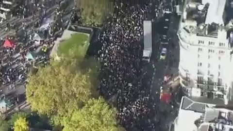 Helicopter footage from London today.