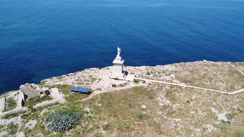 Statue of Saint Paul (St. Paul's Islands)- St. Paul's Bay, Malta Drone Footage Montage