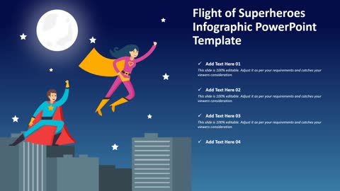 Flight of Superheroes Infographic PowerPoint Template
