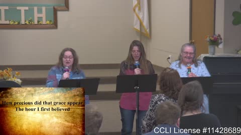 Moose Creek Baptist Church sings “Amazing Grace“ During Service 3-6-2022