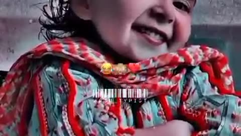 Cute baby girl acts