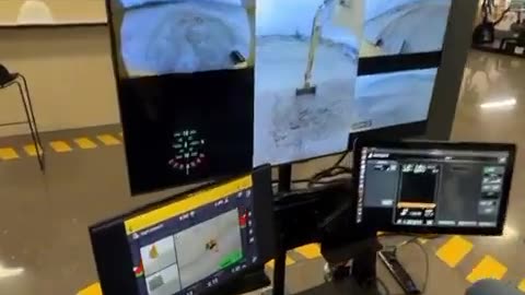 Running an excavator remotely! Good idea for areas with unstable ground