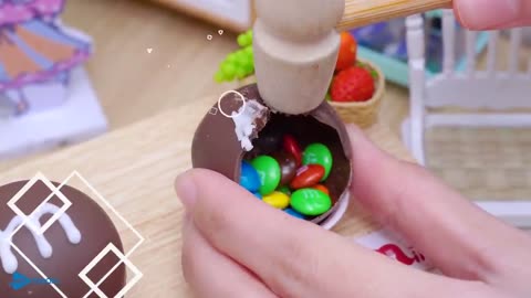 So Sweet Miniature M&M Chocolate Ball: Yummy Tiny Candy Recipe || ASMR Miniature Cooking