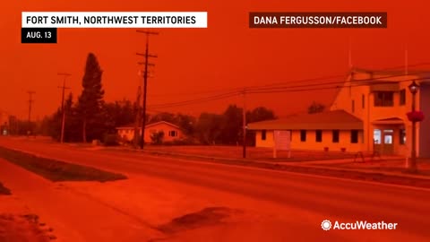 Sky in #Canada turned red after a series of terrible #wildfires in Kelona