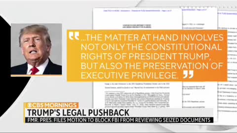 Trump files motion to block FBI from reviewing seized documents from Mar-a-Lago